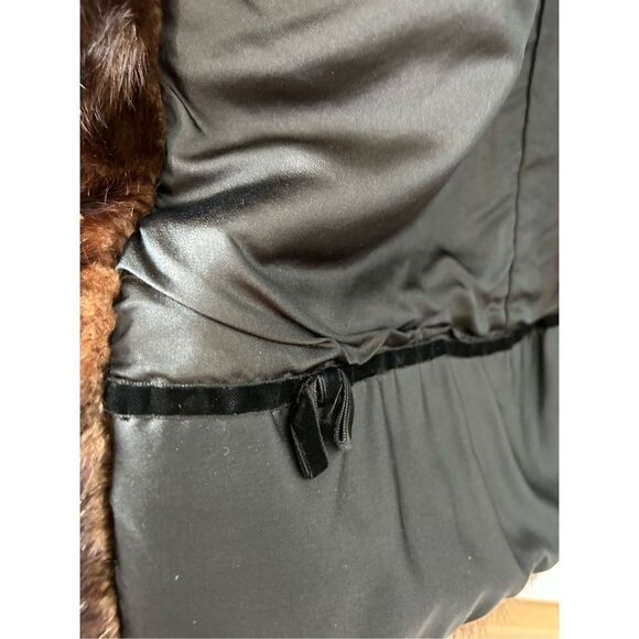 Vintage Schlampps Ranch Mink Fur Winter Coat Brown Women's Size Small - Picture 7 of 8